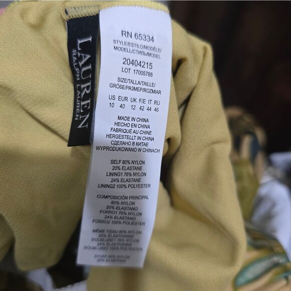 Lauren Ralph Lauren Island Tropical Ring-Front One-Piece Swimsuit NWOT Size 10 - Picture 6 of 6